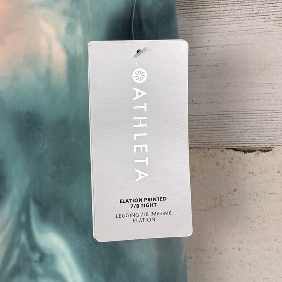 Athleta Women’s Plus 2X Elation 7/8 Printed Blue abstract Workout Leggings NWT - Picture 3 of 6